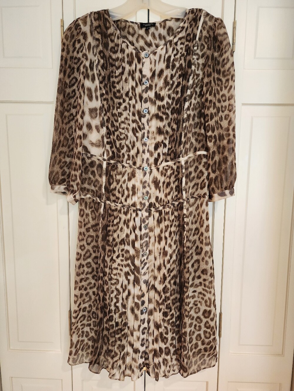 TALBOT'S BROWN LEOPARD PRINT DRESS SIZE 4 MINT CONDITION